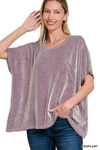Corded Rib Oversized Short-sleeve Top