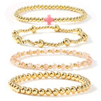 BOHO CROSS MULTI  COLORFUL BEADED STRETCH BRACELET | 40B5180