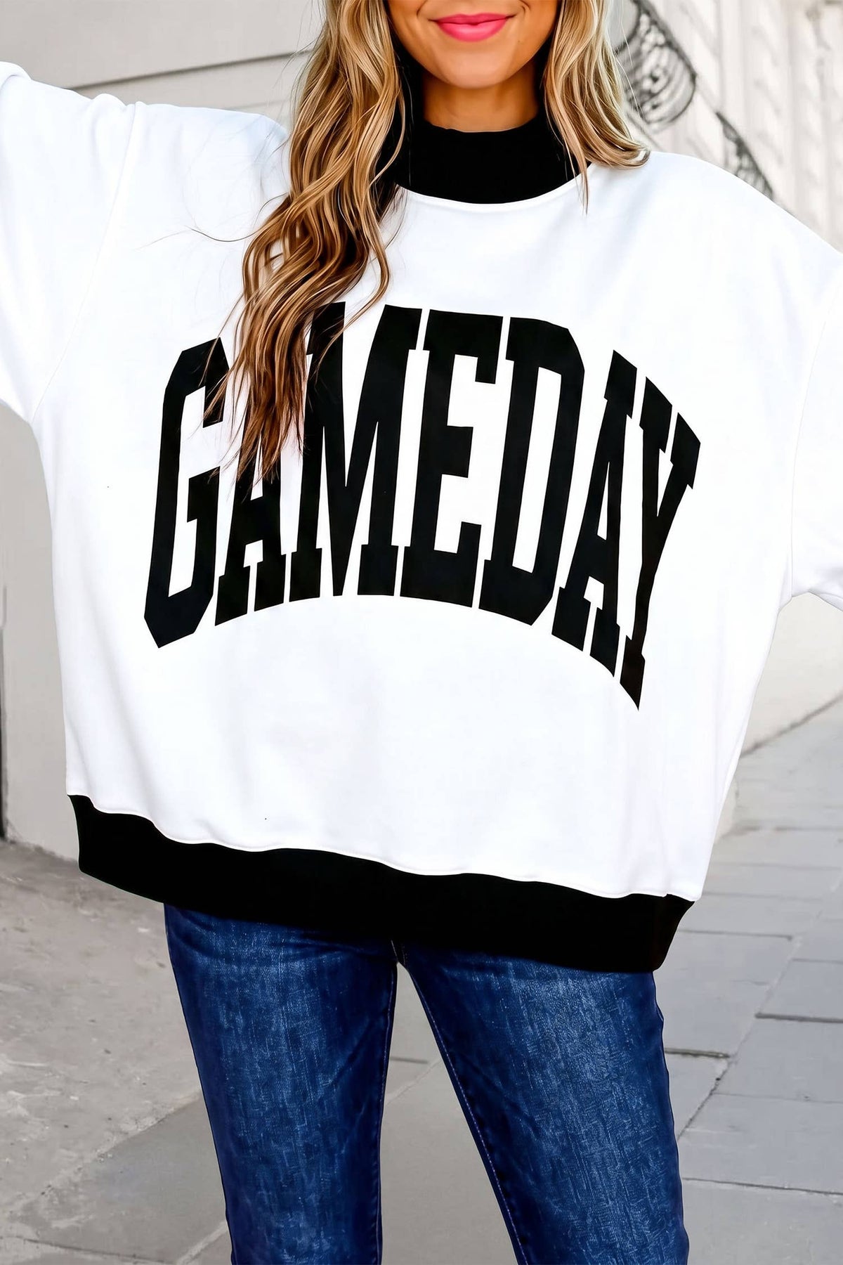GAMEDAY Checkered Reversible Mockneck Sweatshirt | S-XL