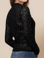 Black Leopard Sheer Top