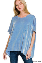 Corded Rib Oversized Short-sleeve Top