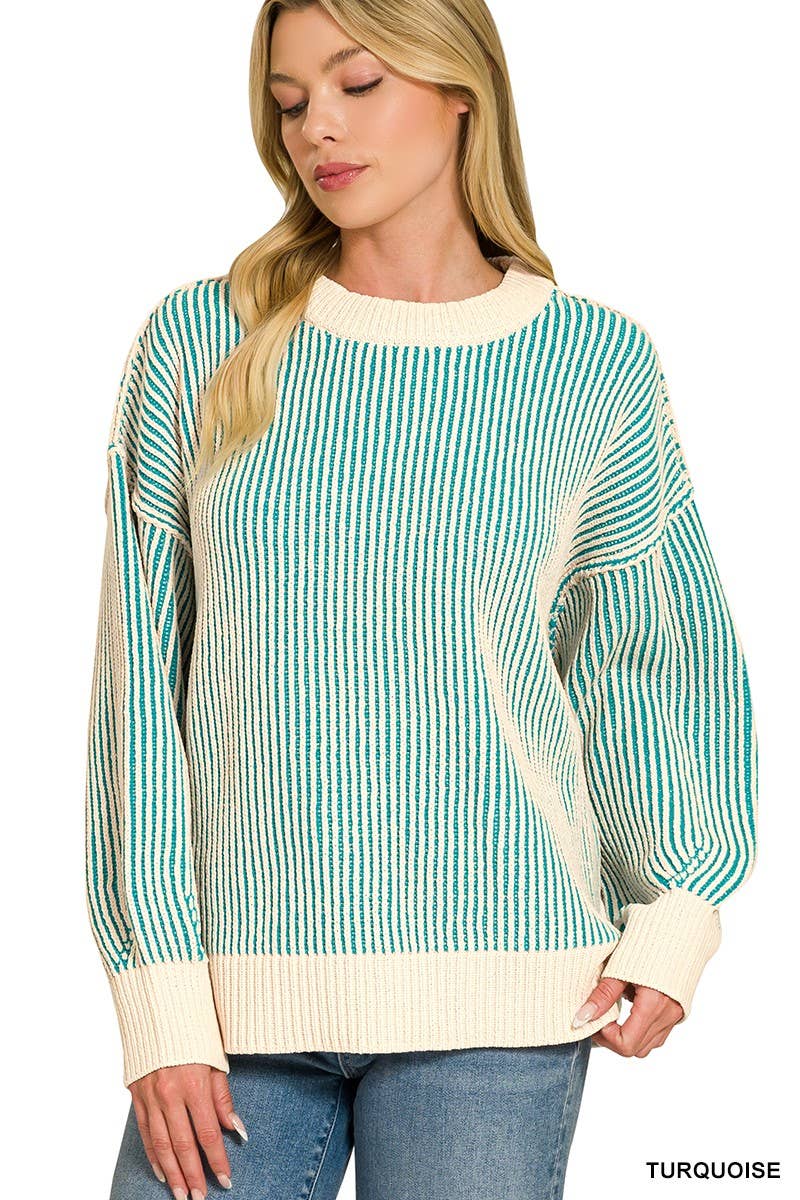 Two Tone Crewneck Sweater