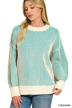 Two Tone Crewneck Sweater
