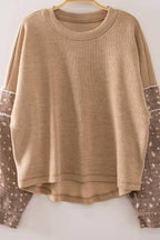 Contrast Print Sleeve Thermal Top