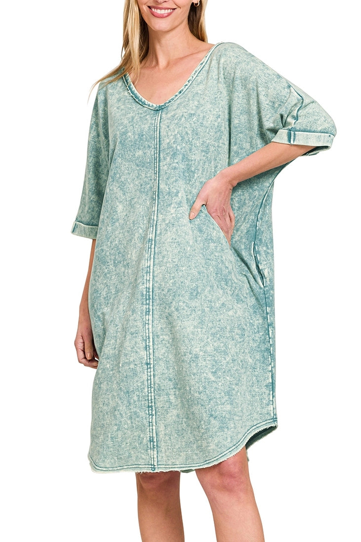 Zenana Mineral Wash Dress