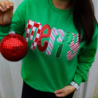 Merry Christmas Patchwork Sweatshirt