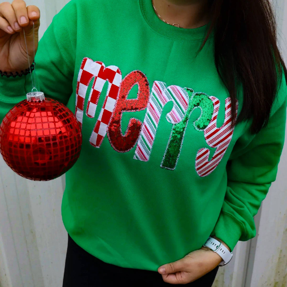 Merry Christmas Patchwork Sweatshirt