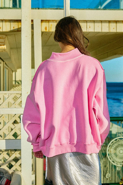 Camo Embroidered Mockneck Sweatshirt