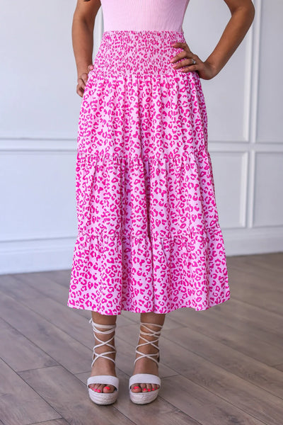 The Marilyn Skirt Pink Leopard