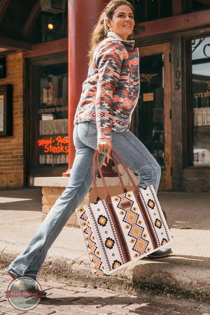 Wrangler Aztec Tote/Purse Creme