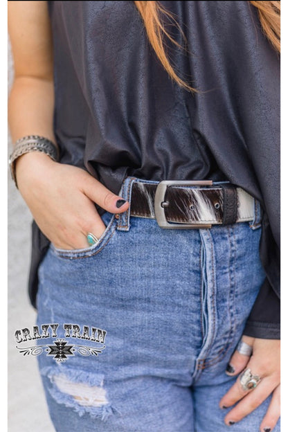 Crazy Train Cow Hide Belt