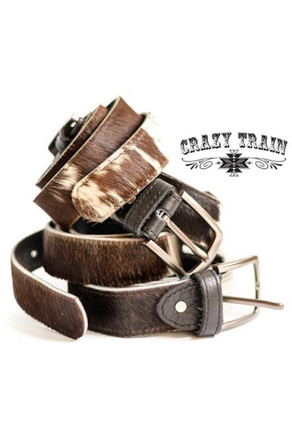 Crazy Train Cow Hide Belt