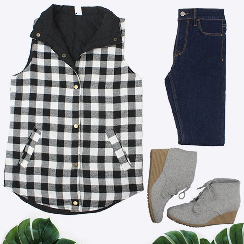 Buffalo Plaid Reversible Vest